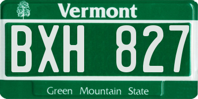 VT license plate BXH827