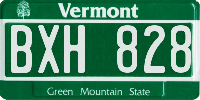 VT license plate BXH828