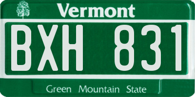VT license plate BXH831