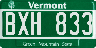 VT license plate BXH833