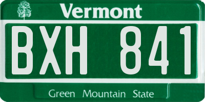 VT license plate BXH841