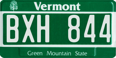VT license plate BXH844