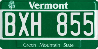VT license plate BXH855