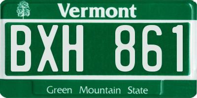 VT license plate BXH861
