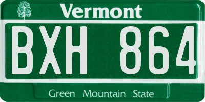 VT license plate BXH864