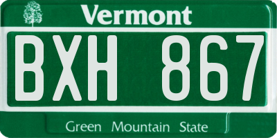 VT license plate BXH867