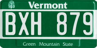 VT license plate BXH879