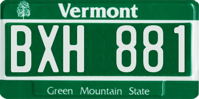 VT license plate BXH881