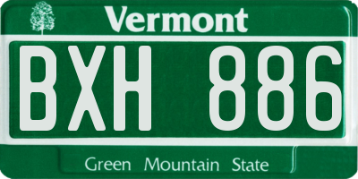 VT license plate BXH886