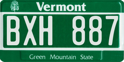 VT license plate BXH887