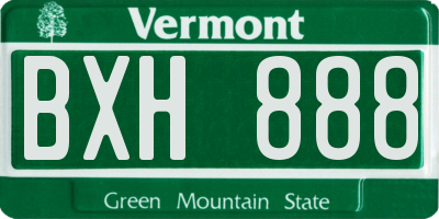 VT license plate BXH888