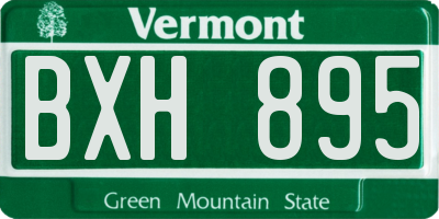 VT license plate BXH895