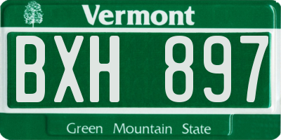 VT license plate BXH897