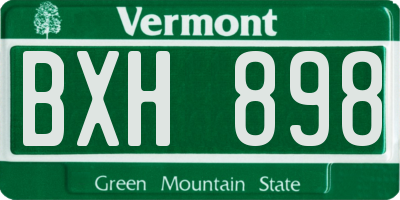 VT license plate BXH898