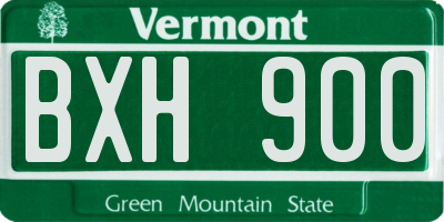 VT license plate BXH900