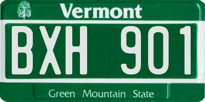 VT license plate BXH901