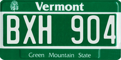 VT license plate BXH904