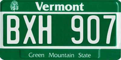 VT license plate BXH907