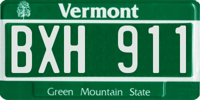 VT license plate BXH911