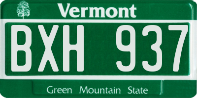 VT license plate BXH937