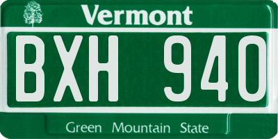 VT license plate BXH940