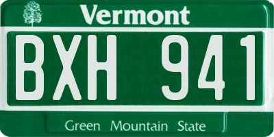 VT license plate BXH941