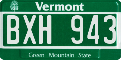 VT license plate BXH943