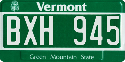 VT license plate BXH945