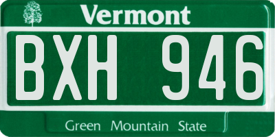 VT license plate BXH946