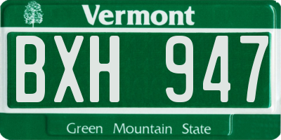 VT license plate BXH947