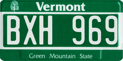 VT license plate BXH969