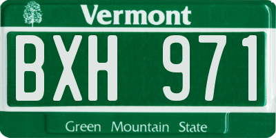 VT license plate BXH971