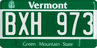 VT license plate BXH973