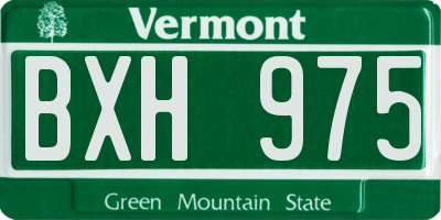VT license plate BXH975