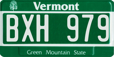 VT license plate BXH979