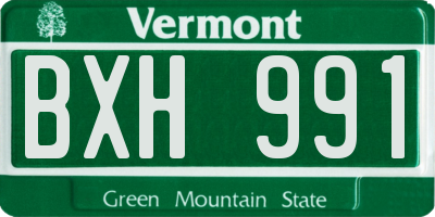VT license plate BXH991