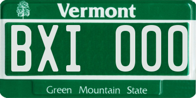 VT license plate BXI000