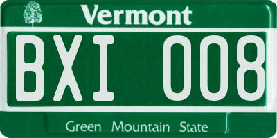VT license plate BXI008