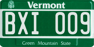 VT license plate BXI009