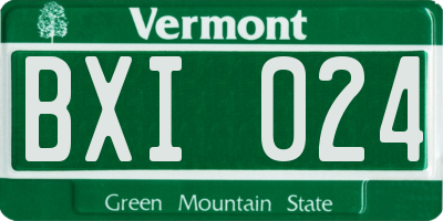 VT license plate BXI024