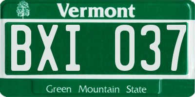 VT license plate BXI037
