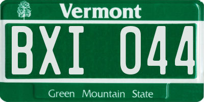 VT license plate BXI044