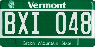 VT license plate BXI048