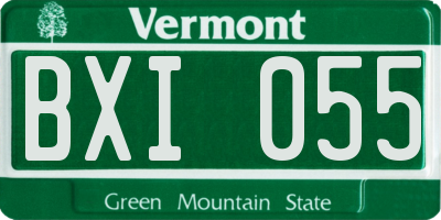 VT license plate BXI055