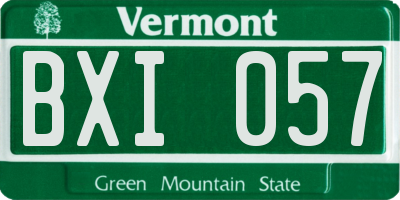 VT license plate BXI057