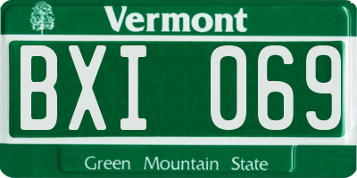 VT license plate BXI069