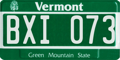 VT license plate BXI073