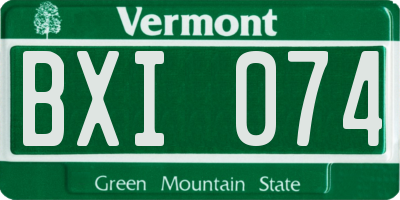 VT license plate BXI074