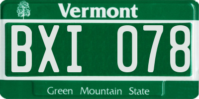 VT license plate BXI078