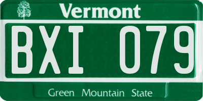 VT license plate BXI079